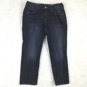 Jag‎ Womens Jeans Slim Fit Crop Blue Denim Dark Wash Mid Rise Stretch 12